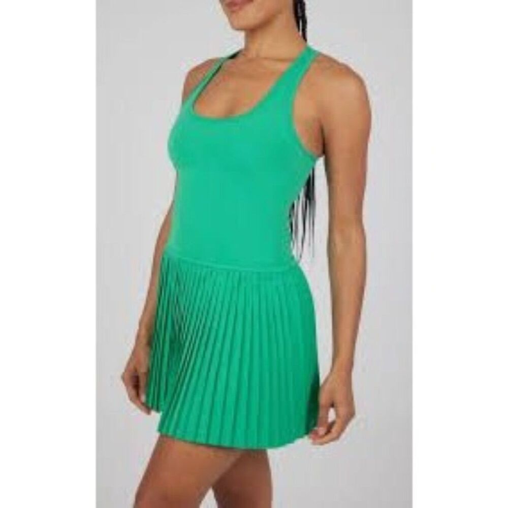 Crane Women’s Green Pleated Racer Back Tennis Golf Athletic Dress Size L